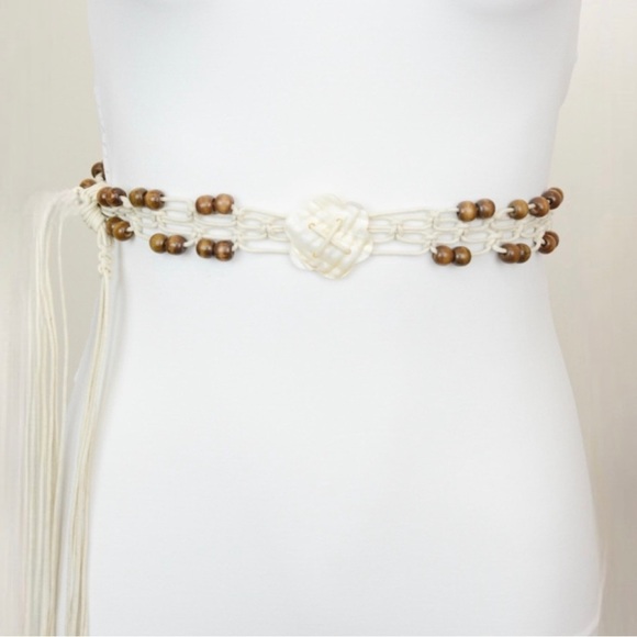 Summer Vibes Boho Scalloped Sea Shell Macrame Belt main image 4